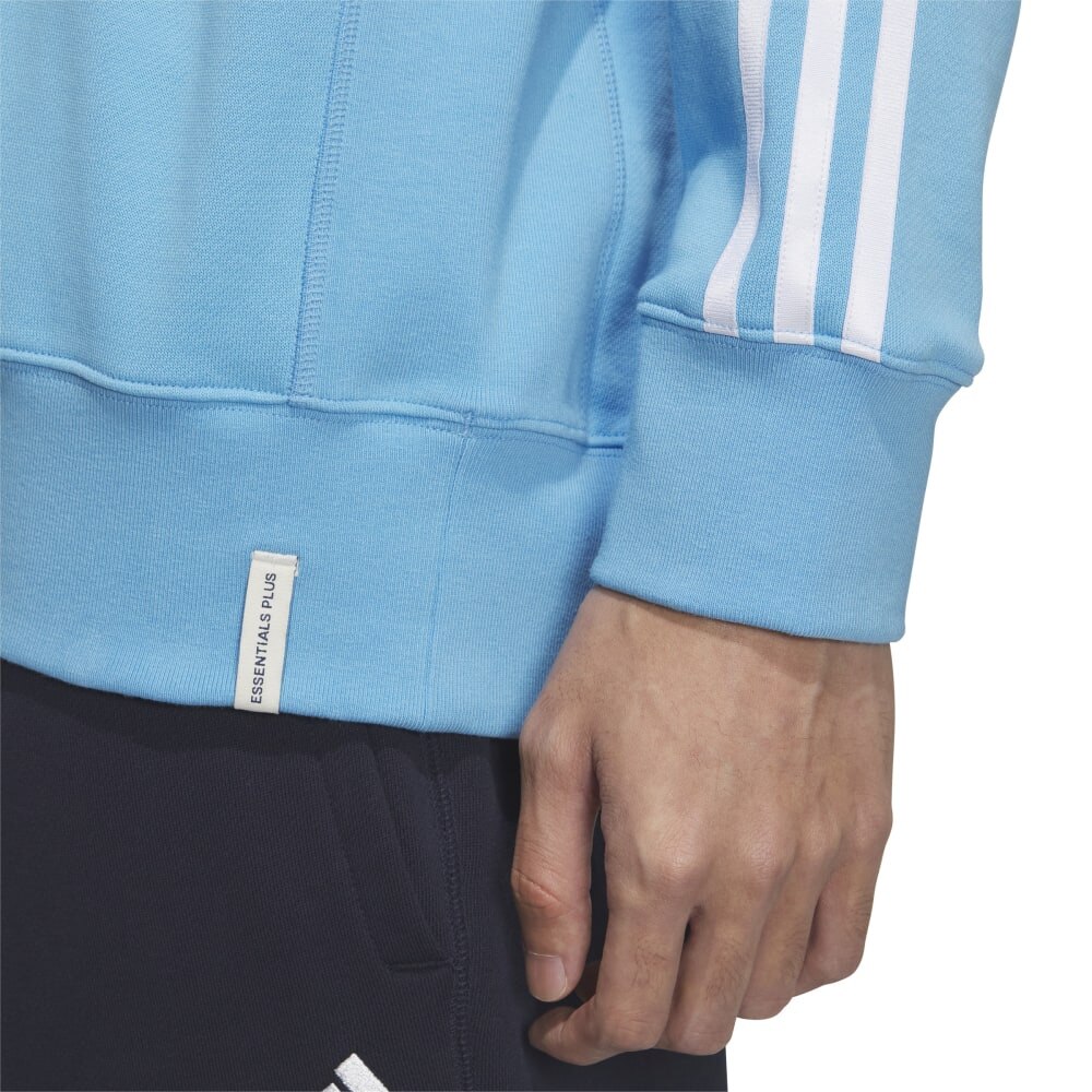 アディダス（adidas）（メンズ）エッセンシャルズ プラス ルーズフィット スリーストライプス フレンチテリー スウェットシャツ KWF01-JF3987