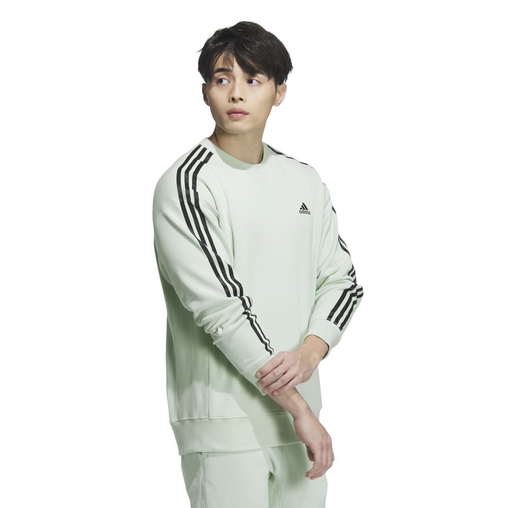 アディダス（adidas）（メンズ）エッセンシャルズ プラス ルーズフィット スリーストライプス フレンチテリー スウェットシャツ KWF01-JF3989★★★