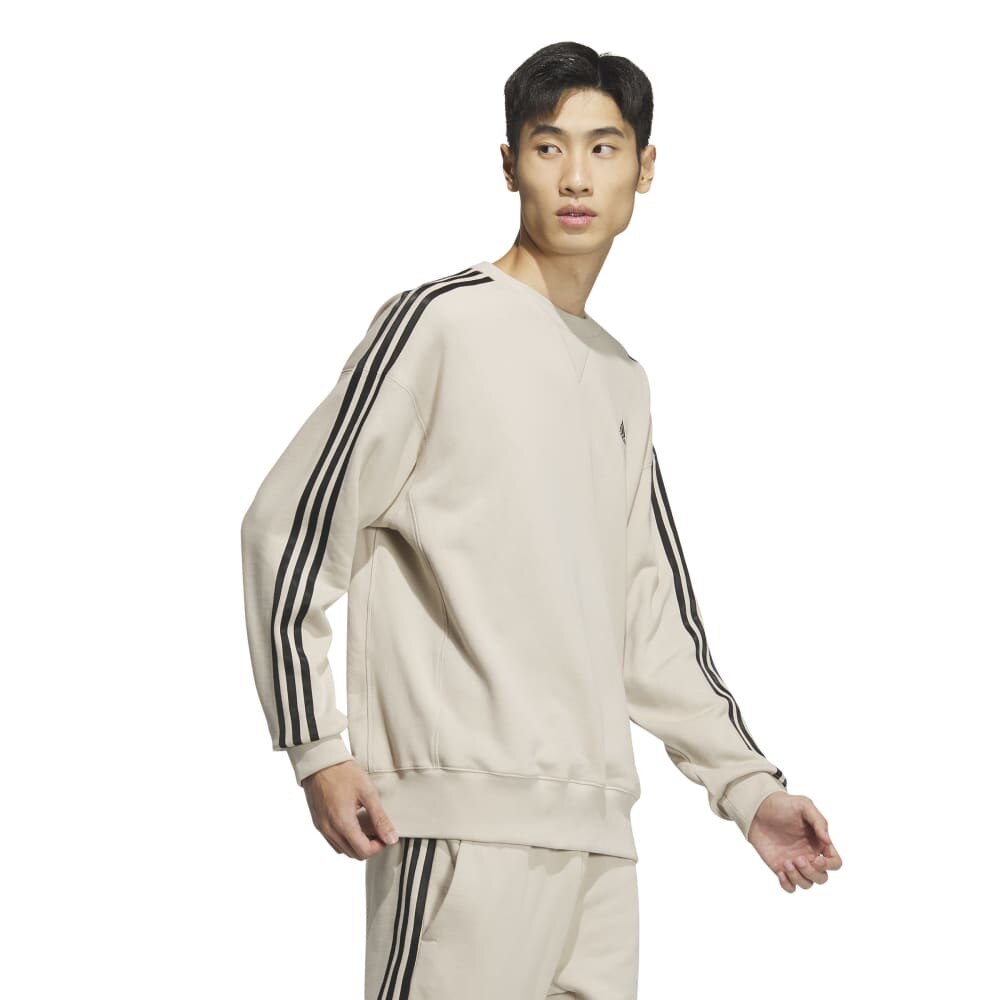 アディダス（adidas）（メンズ）エッセンシャルズ プラス ルーズフィット スリーストライプス フレンチテリー スウェットシャツ KWF01-JF3990