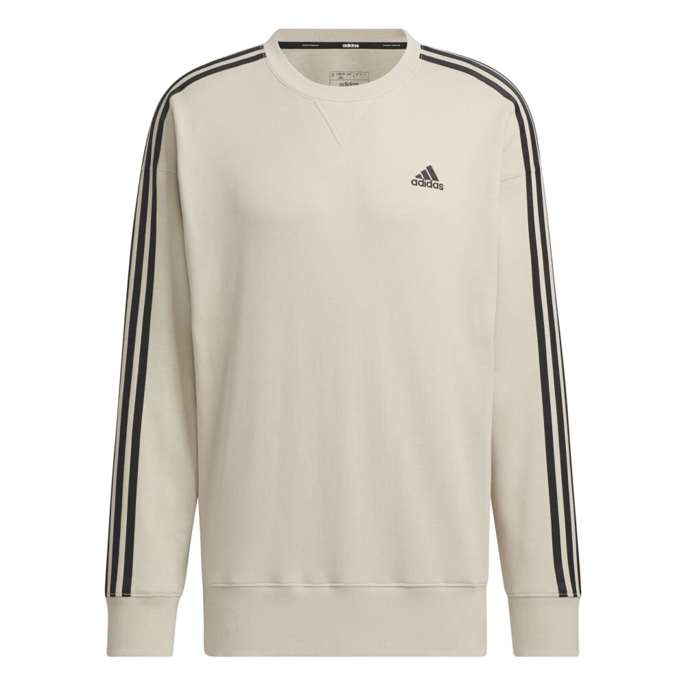 アディダス（adidas）（メンズ）エッセンシャルズ プラス ルーズフィット スリーストライプス フレンチテリー スウェットシャツ KWF01-JF3990