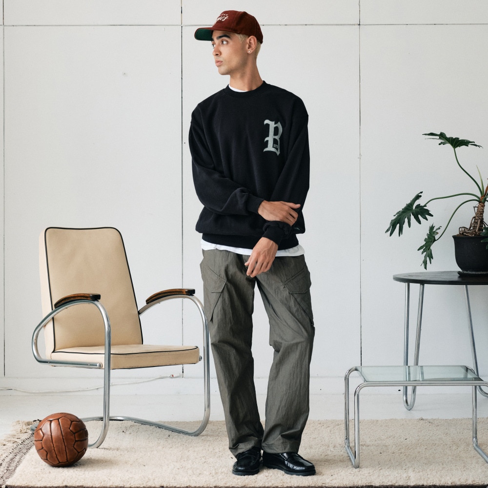 バクタ（BUKTA）（メンズ）ヘビーOZ裏毛クルー スウェットシャツ BU2415805 19 BLACK