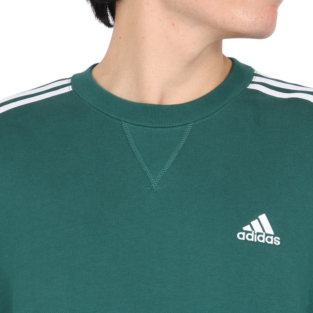 アディダス（adidas）（メンズ）エッセンシャルズ プラス ルーズフィット スリーストライプス フレンチテリー スウェットシャツ KWF01-JH1052