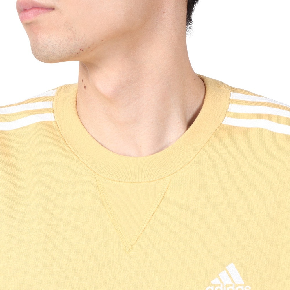 アディダス（adidas）（メンズ）エッセンシャルズ プラス ルーズフィット スリーストライプス フレンチテリー スウェットシャツ KWF01-JH1054