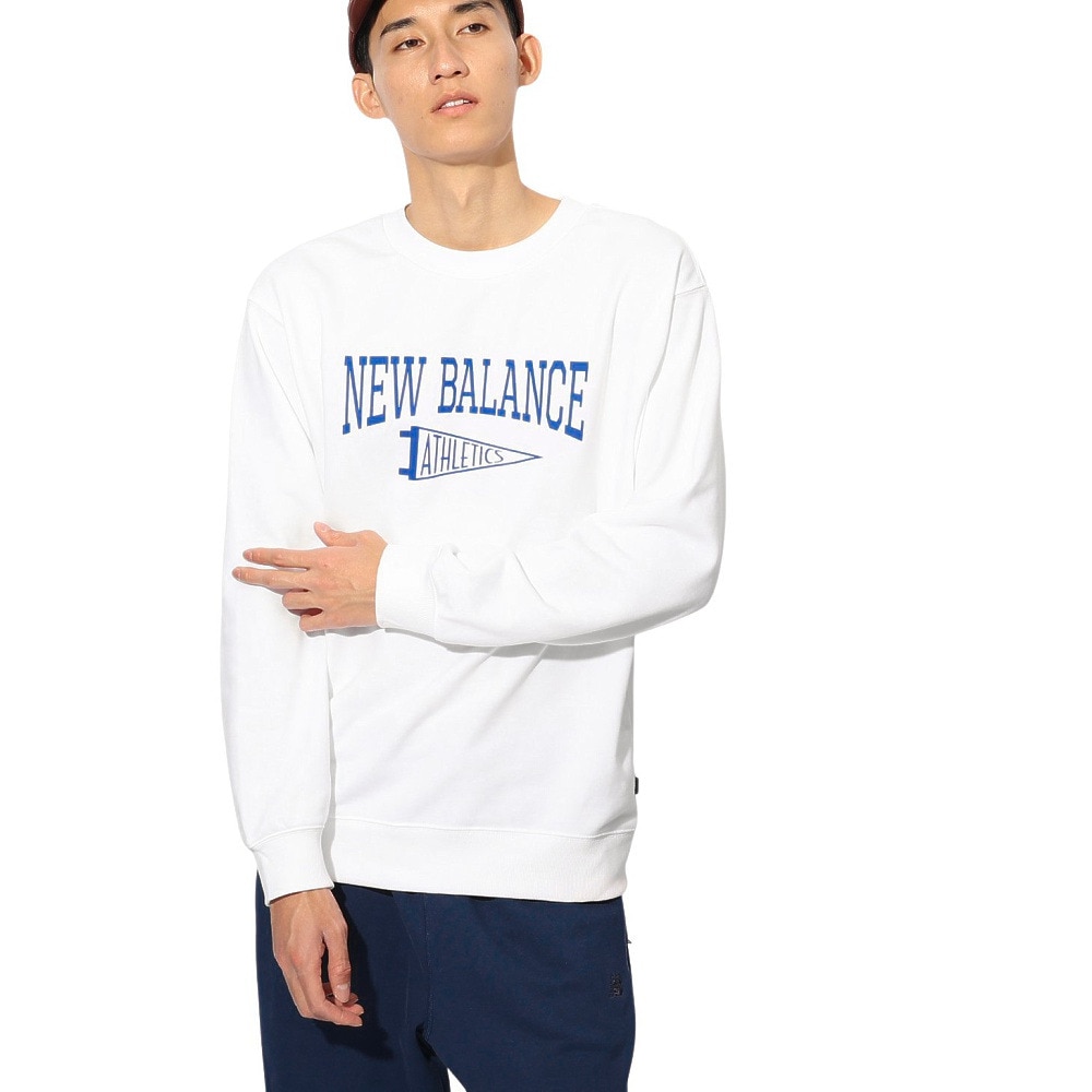 ニューバランス（new balance）（メンズ）ペナント クルーネックスウェットシャツ MT43950WT