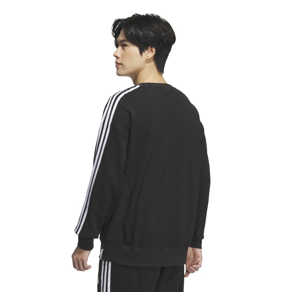 アディダス（adidas）（メンズ）エッセンシャルズ プラス ルーズフィット スリーストライプス フレンチテリー スウェットシャツ JUP87-JW6929