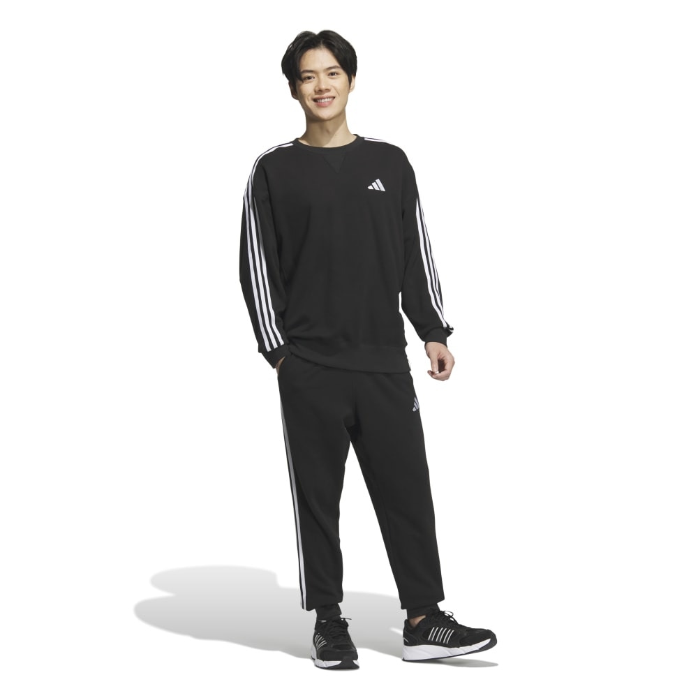 アディダス（adidas）（メンズ）エッセンシャルズ プラス ルーズフィット スリーストライプス フレンチテリー スウェットシャツ JUP87-JW6929