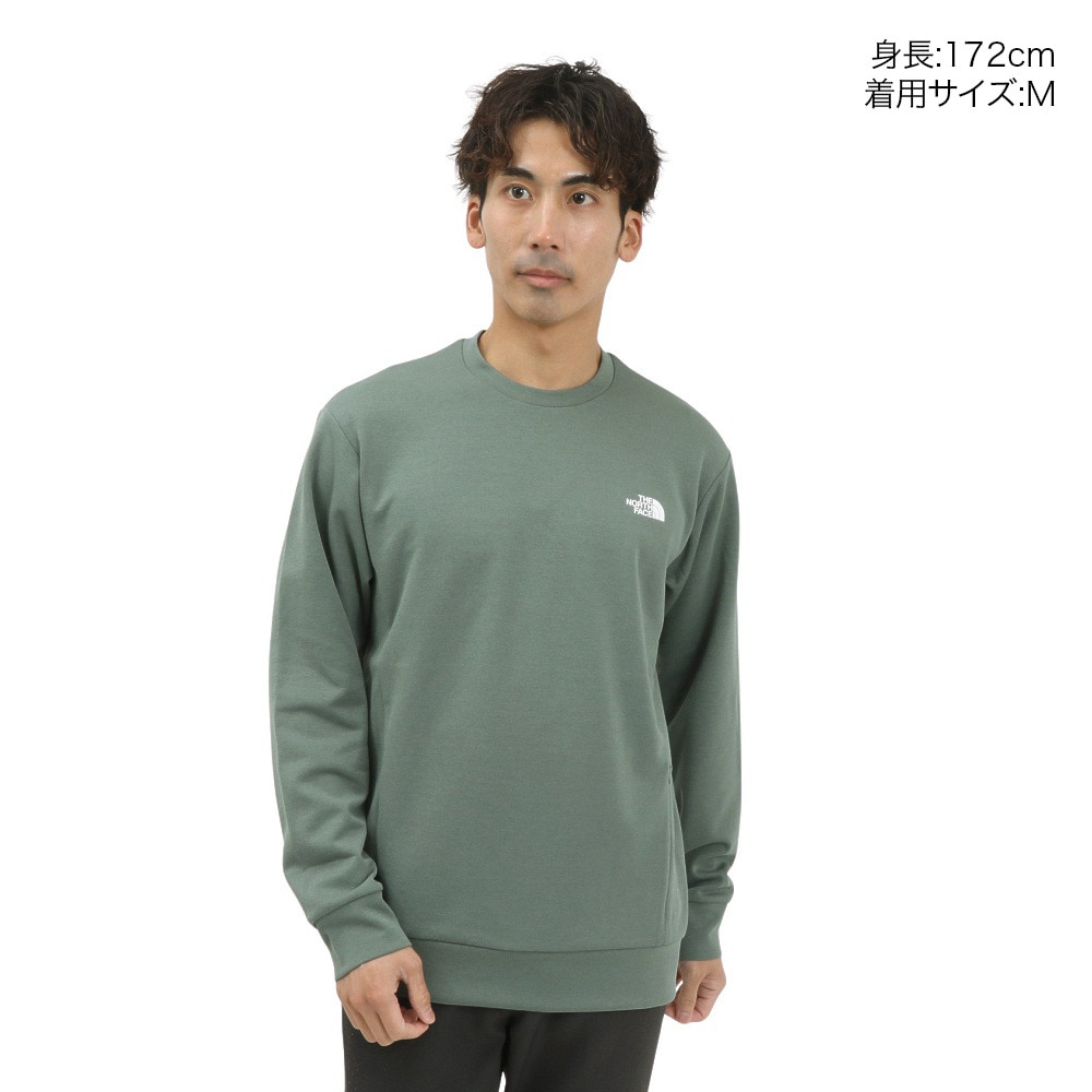 ザ・ノース・フェイス（THE NORTH FACE）（メンズ、レディース）モーションクルー スウェット トレーナー NT32496 DG
