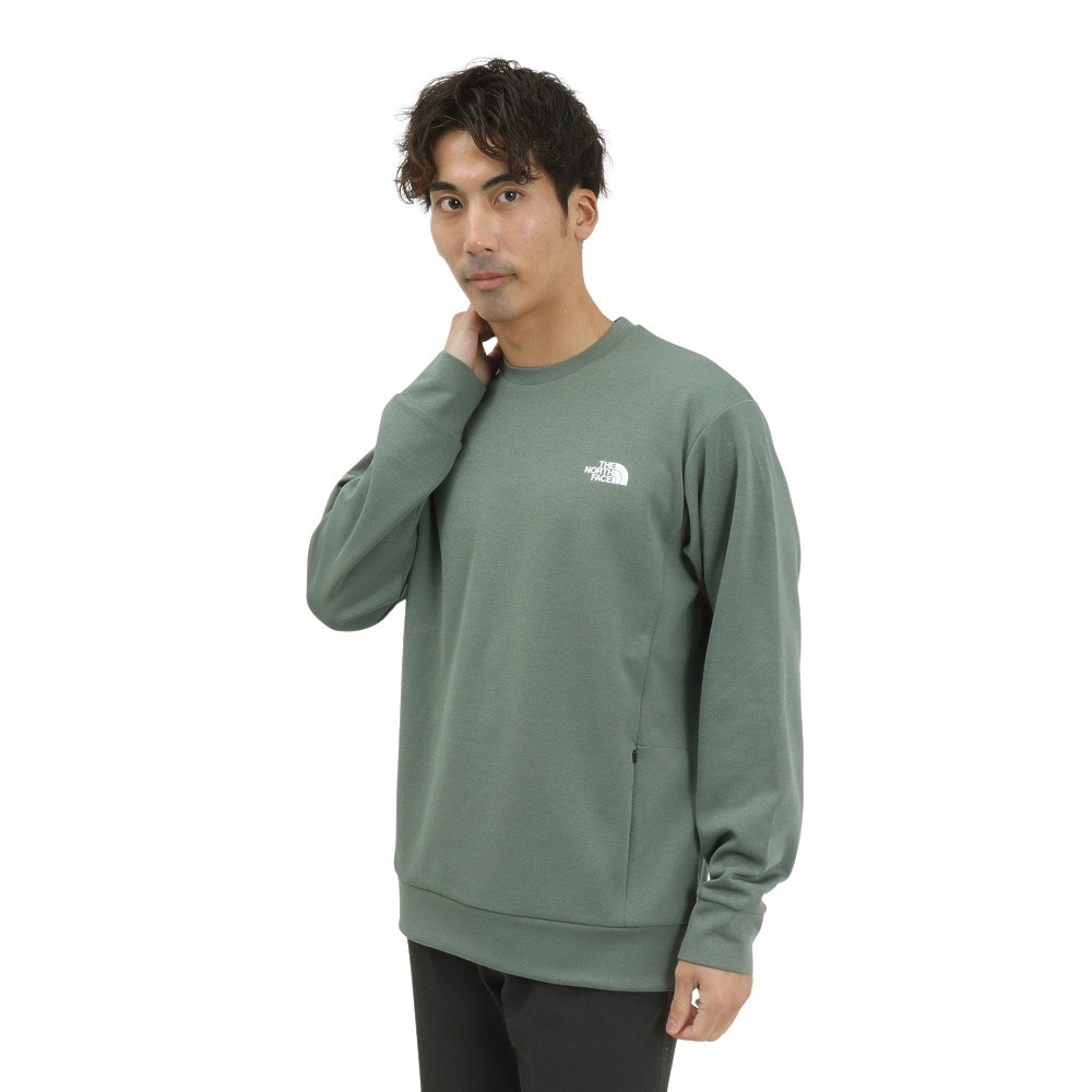 ザ・ノース・フェイス（THE NORTH FACE）（メンズ、レディース）モーションクルー スウェット トレーナー NT32496 DG