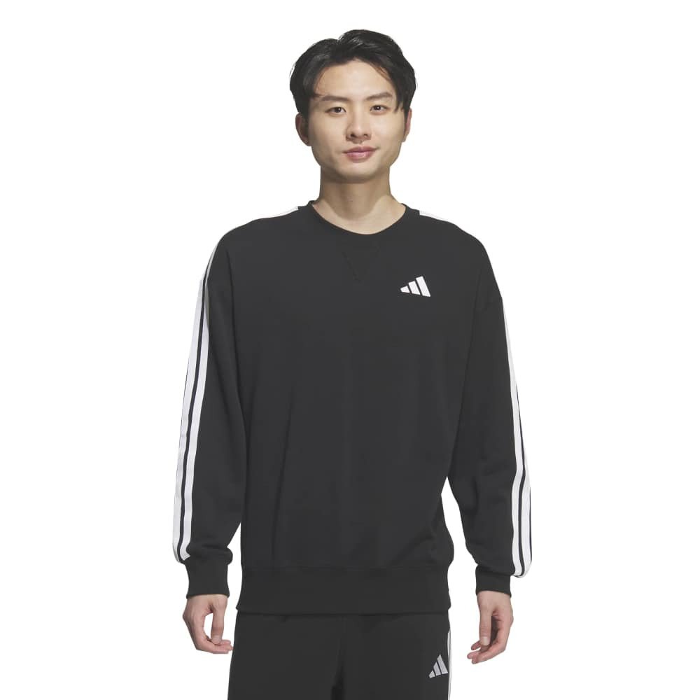 アディダス（adidas）（メンズ）エッセンシャルズ プラス ルーズフィット スリーストライプス フレンチテリー スウェットシャツ TS673-KF3714