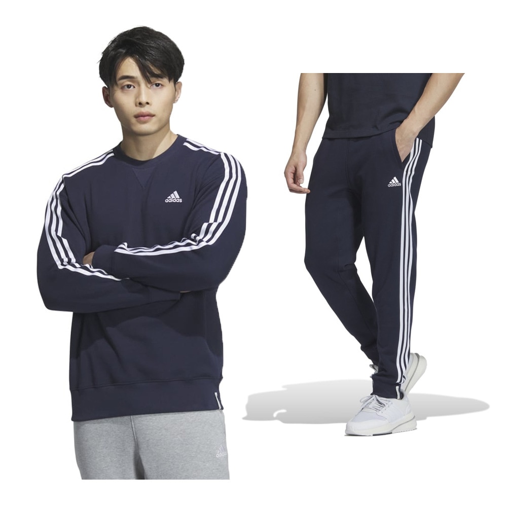 アディダス（ADIDAS）（メンズ）スリーストライプス フレンチテリー スウェット上下セット KWF01-JF3932 KWF03-JF3935