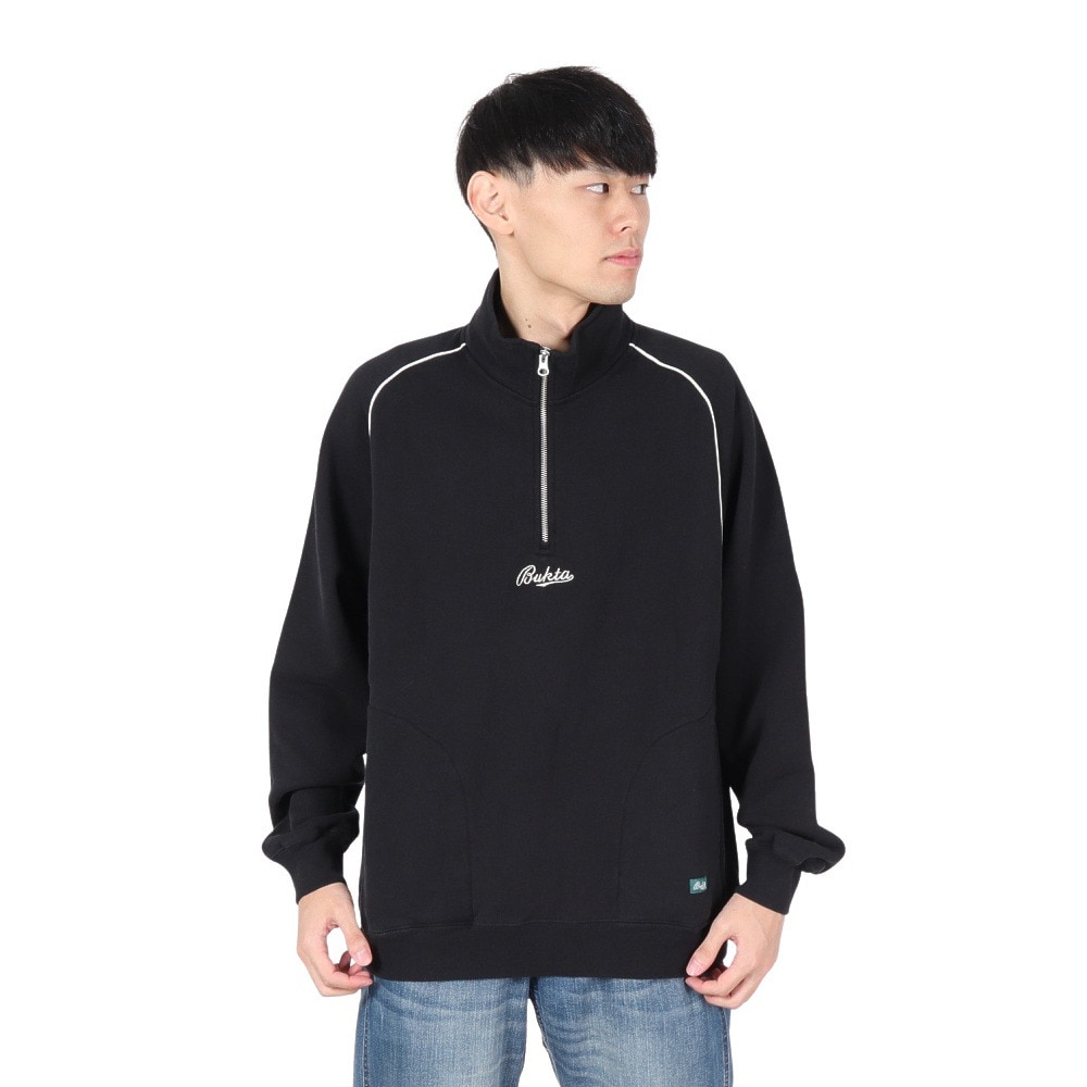 バクタ（BUKTA）（メンズ）ヘビーOZ 裏毛ハーフジップジャケット BU2415803:19:BLACK