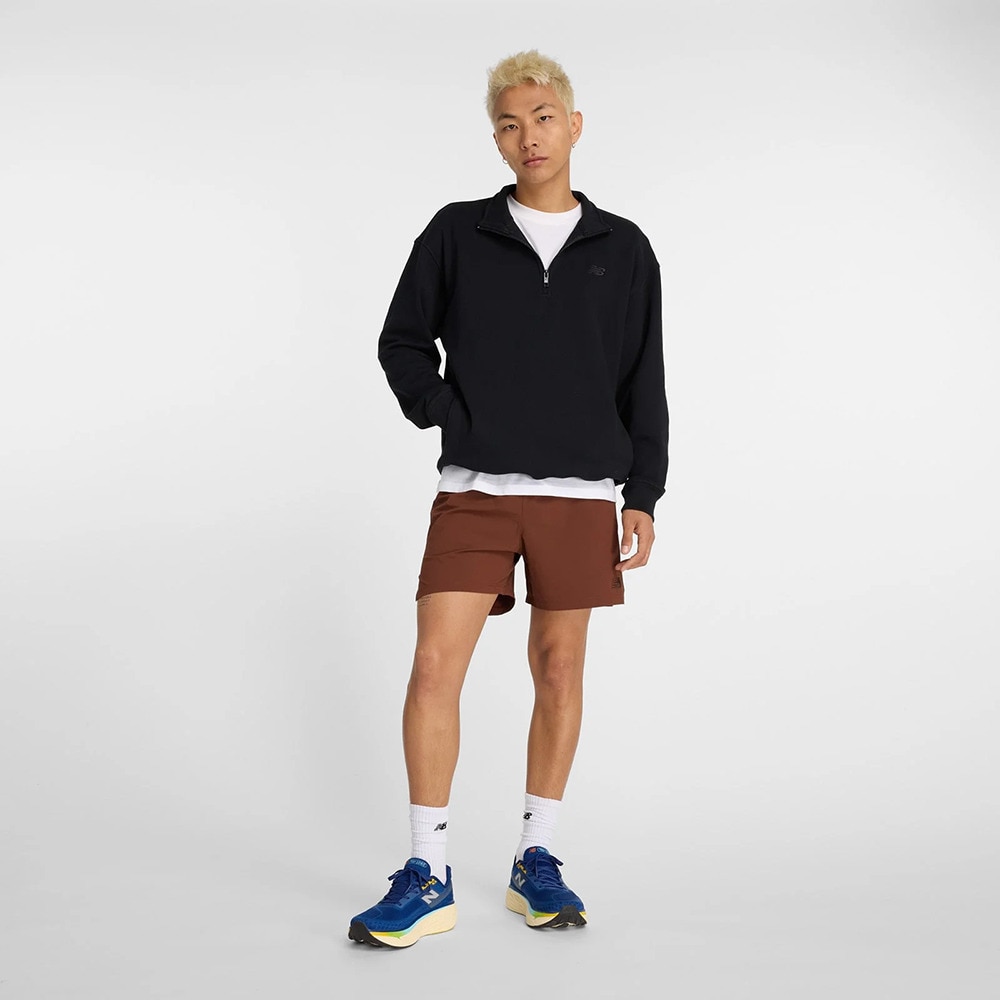 ニューバランス（new balance）（メンズ）Athletics フリース クオータージップトップ MT43501BK