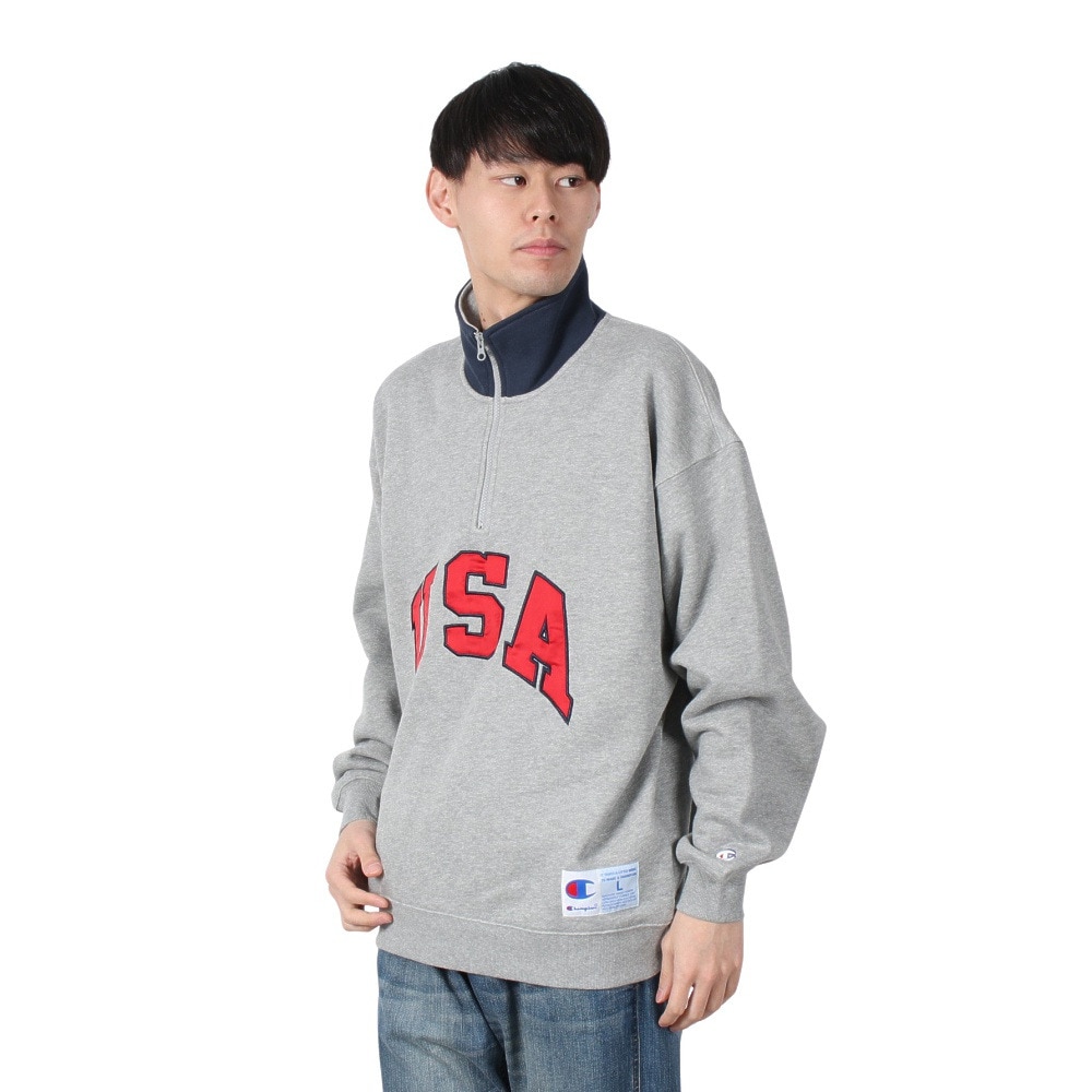チャンピオン-ヘリテイジ（CHAMPION-HERITAGE）（メンズ）アクションスタイル ハーフジップスウェットシャツ C3-B007 070