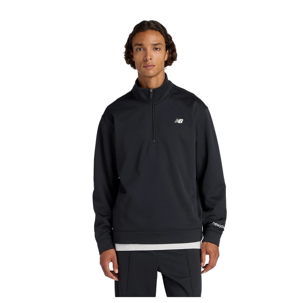 ニューバランス（new balance）（メンズ）Brushed ダブルニット クォータージップ プルオーバー AMT53170BK