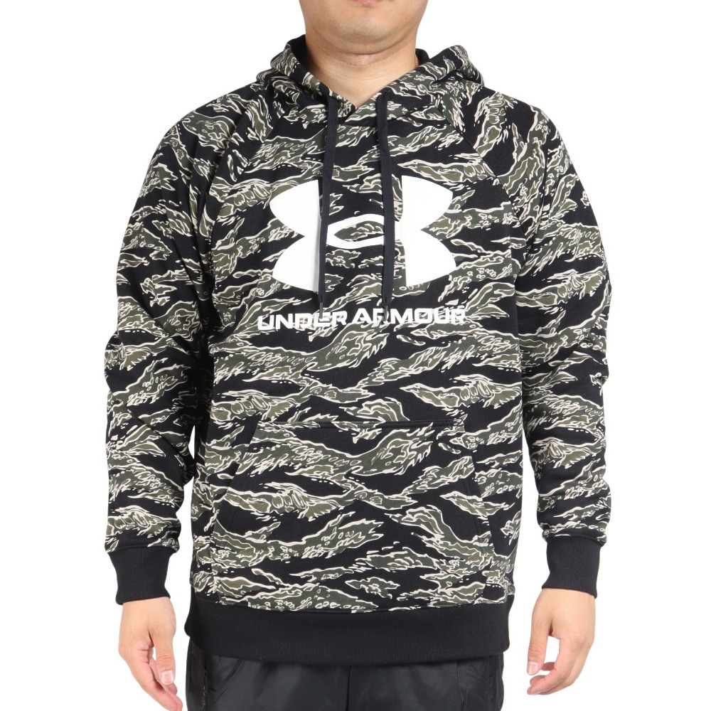 アンダーアーマー（UNDER ARMOUR）（メンズ）裏起毛 パーカー ライバルフリース ビッグロゴ プリント フーディー 1375511 002