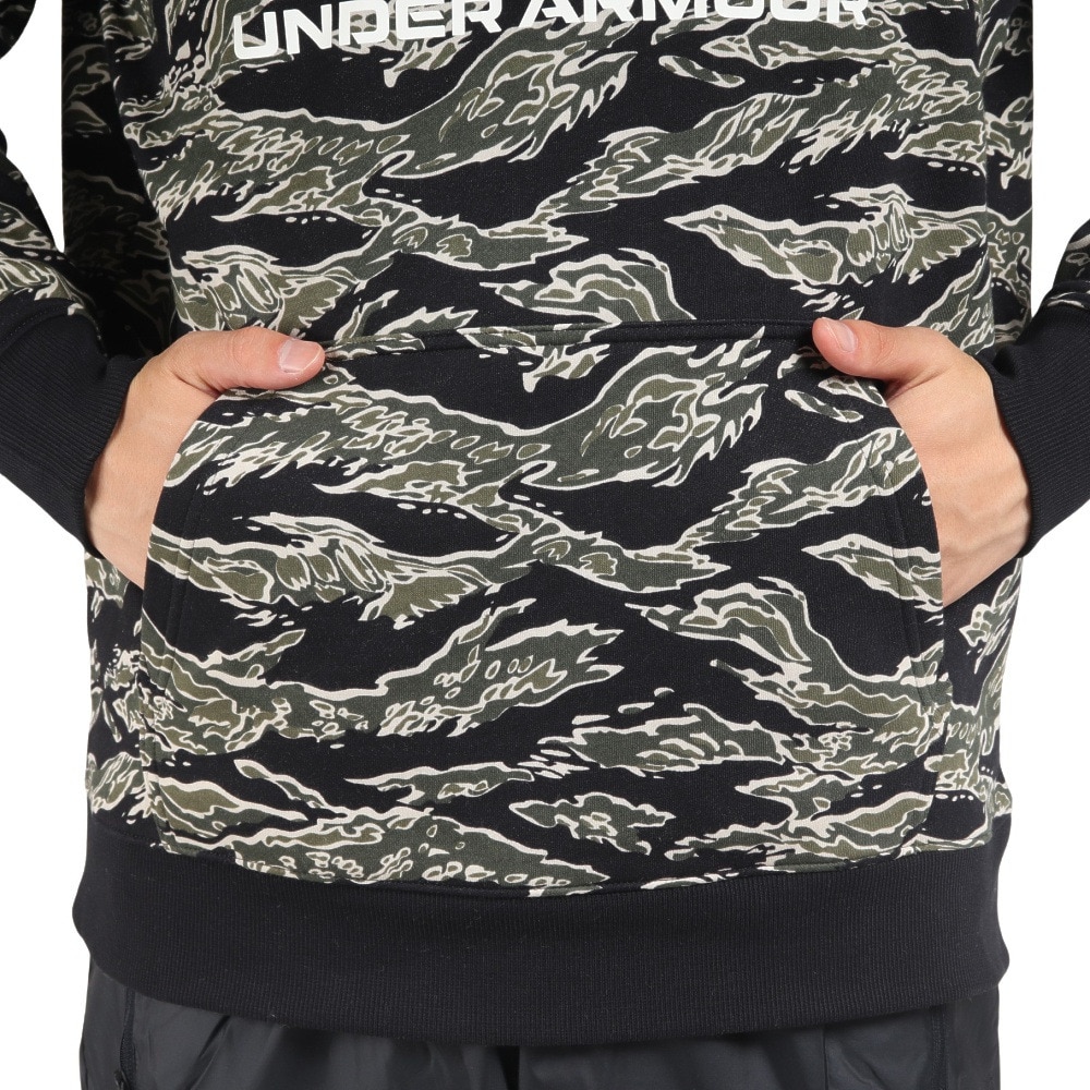 アンダーアーマー（UNDER ARMOUR）（メンズ）裏起毛 パーカー ライバルフリース ビッグロゴ プリント フーディー 1375511 002