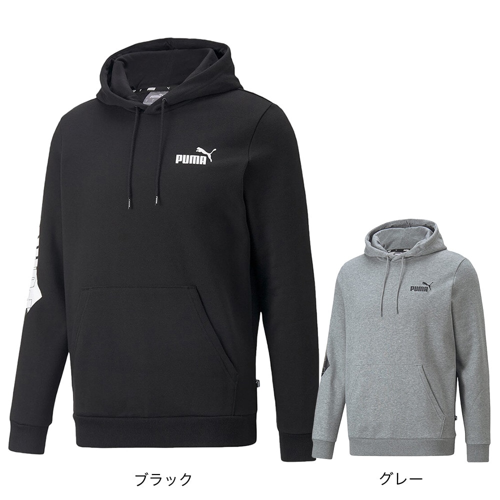 プーマ（PUMA）（メンズ）POWER ロゴ フーディー 672507 03 GRY