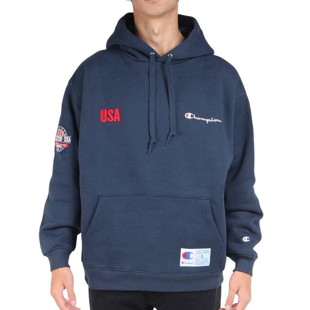 チャンピオン-ヘリテイジ(CHAMPION-HERITAGE)(メンズ)裏起毛 パーカー スクリプトロゴ フーデッドスウェットシャツ C3-W128 370
