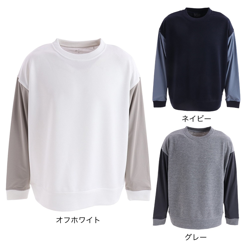 ウィッテム（HUITIEME）（メンズ）ハイブリット クルーネックスウェット 191-37910-015