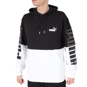 プーマ(PUMA)(メンズ)PUMA POWER カラーブロック フーディー スウェット TR 678492 01 BLK