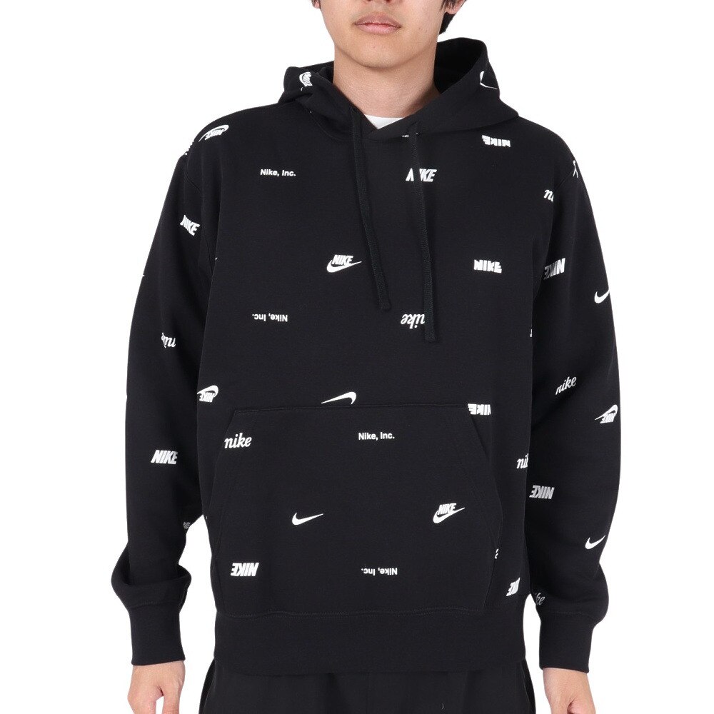 ナイキ（NIKE）（メンズ）クラブ フリース オールオーバー プリント プルオーバー パーカー FB7435-010