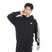 アディダス（adidas）（メンズ）エッセンシャルズ プラス スリーストライプス フレンチテリー プルオーバーパーカー KWF08-JF3976