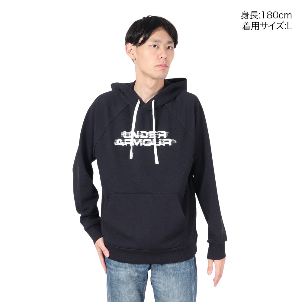 アンダーアーマー（UNDER ARMOUR）（メンズ）ライバルフリース グリッチ テクスチャード フーディー 1389428 001
