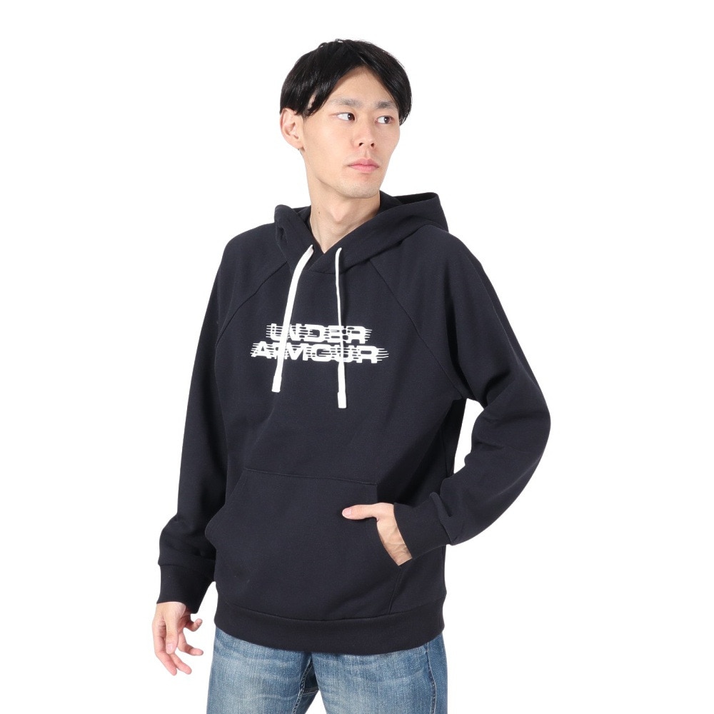 アンダーアーマー（UNDER ARMOUR）（メンズ）ライバルフリース グリッチ テクスチャード フーディー 1389428 001
