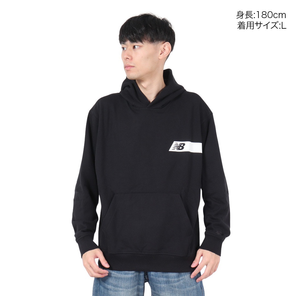 ニューバランス（new balance）（メンズ）Atリラックススウェットフーディ MT43561BK