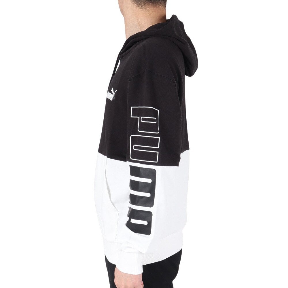 プーマ（PUMA）（メンズ）PUMA POWER カラーブロック フーディー スウェット TR 678492 01 BLK
