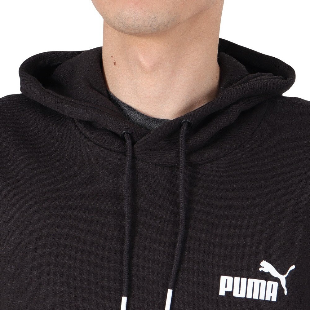 プーマ（PUMA）（メンズ）PUMA POWER カラーブロック フーディー スウェット TR 678492 01 BLK