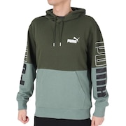 (メンズ)PUMA POWER カラーブロック フーディー スウェット TR 678492 31 OLV