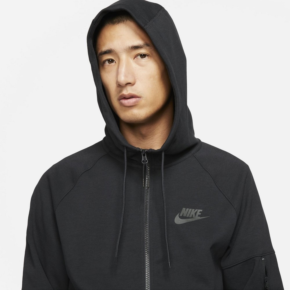 【NIKE】ナイキ　パーカー　ジップアップ　フード付き　ブラック　Mサイズ