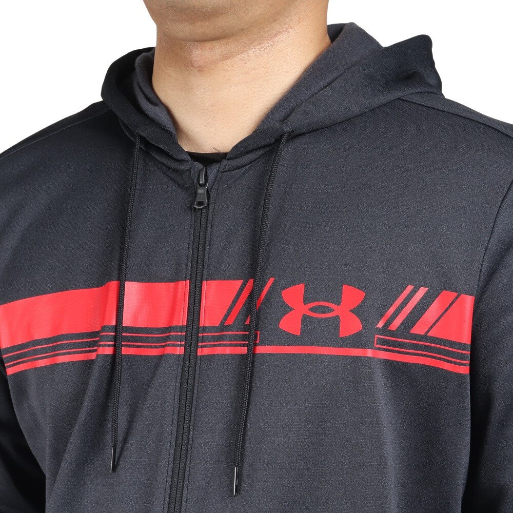 アンダーアーマー（UNDER ARMOUR）（メンズ）裏起毛 フルジップ パーカー アーマーフリース バーロゴ フ―ディー 1375509 002