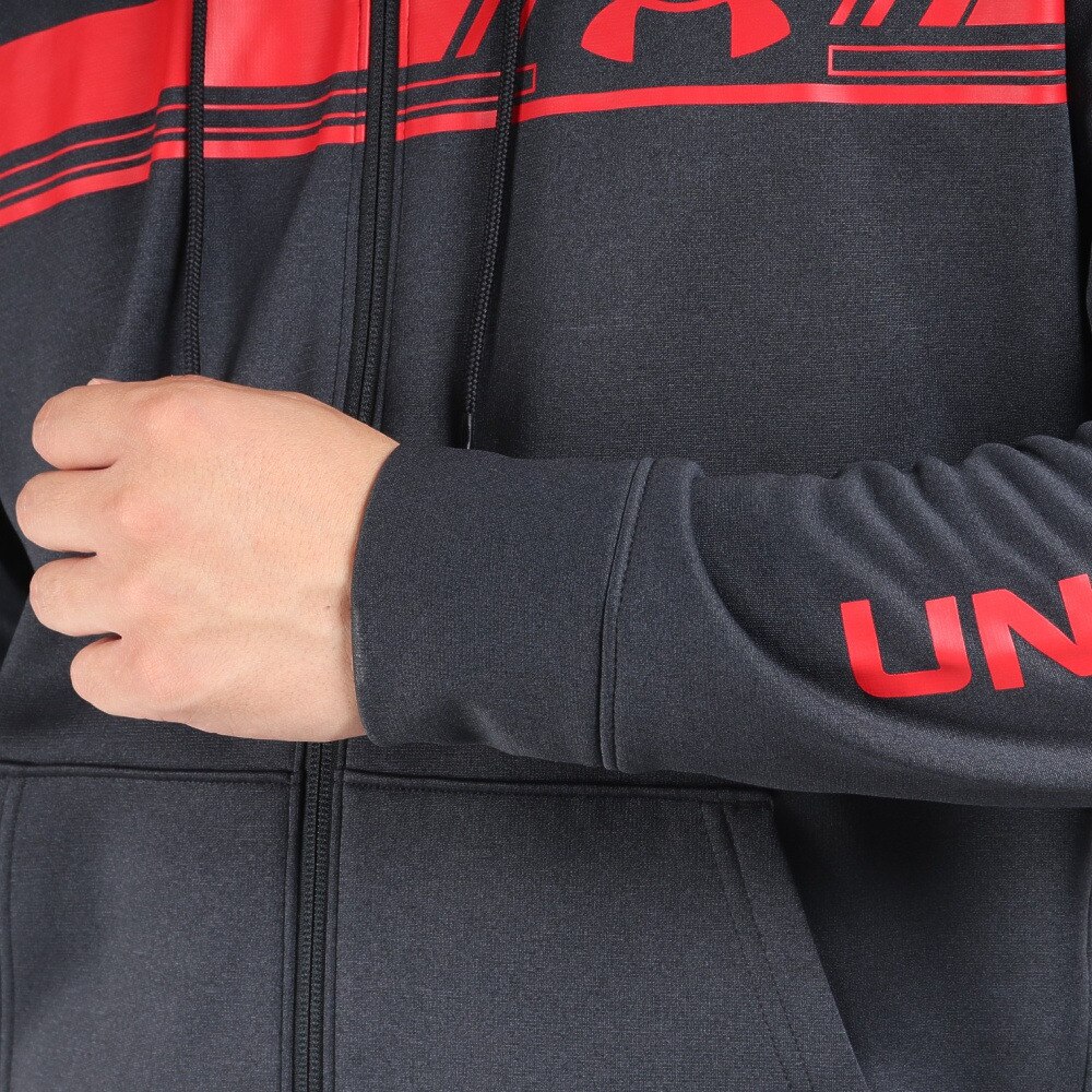 アンダーアーマー（UNDER ARMOUR）（メンズ）裏起毛 フルジップ パーカー アーマーフリース バーロゴ フ―ディー 1375509 002