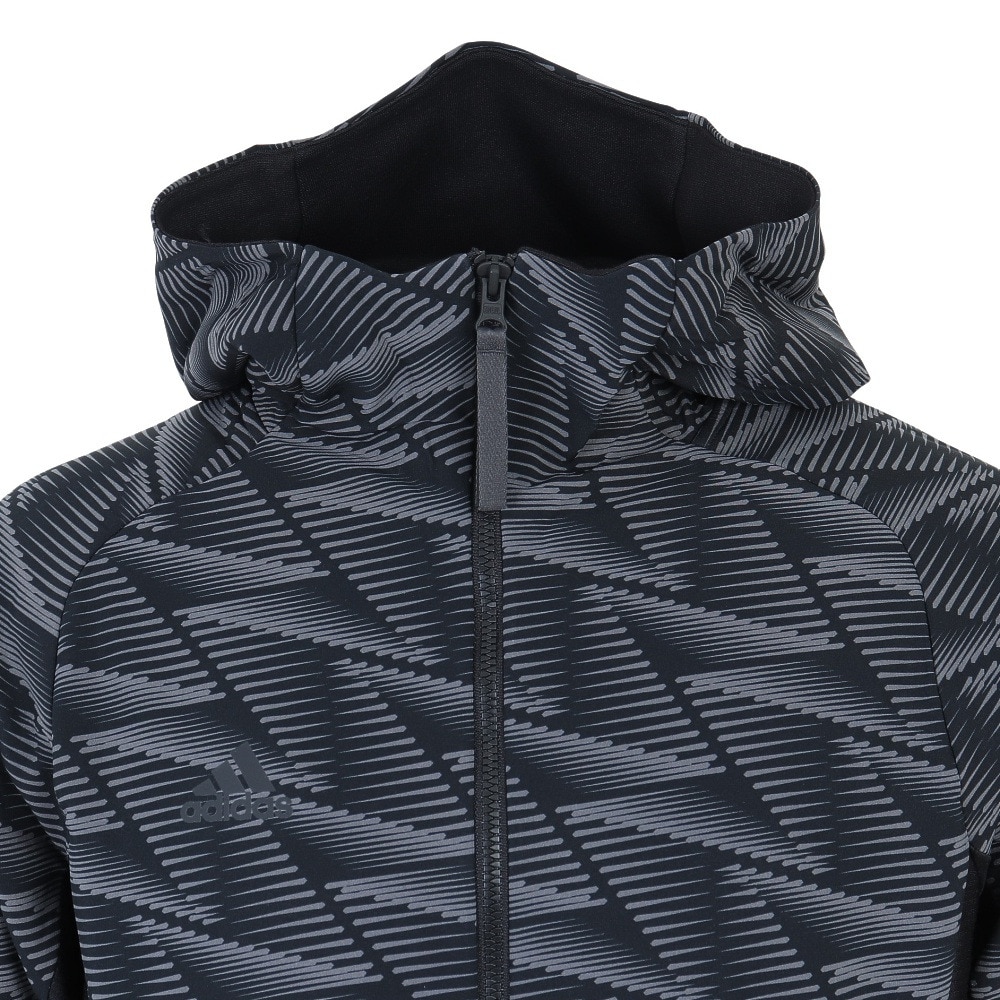 アディダス（adidas）（メンズ）Designed for Gameday フルジップパーカー QY188-HI5689 ブラック