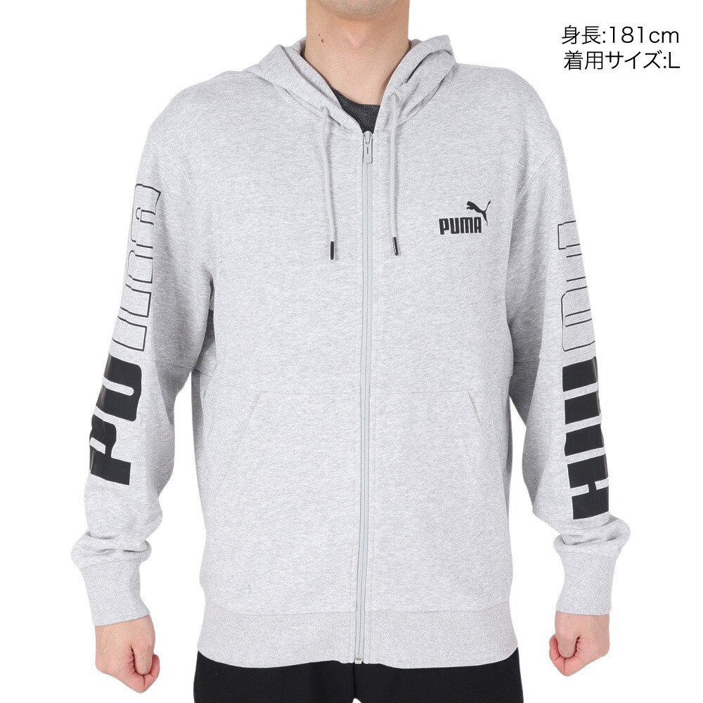 プーマ（PUMA）（メンズ）パーカー メンズ PUMA POWER カラーブロック  678487 04 LGRY