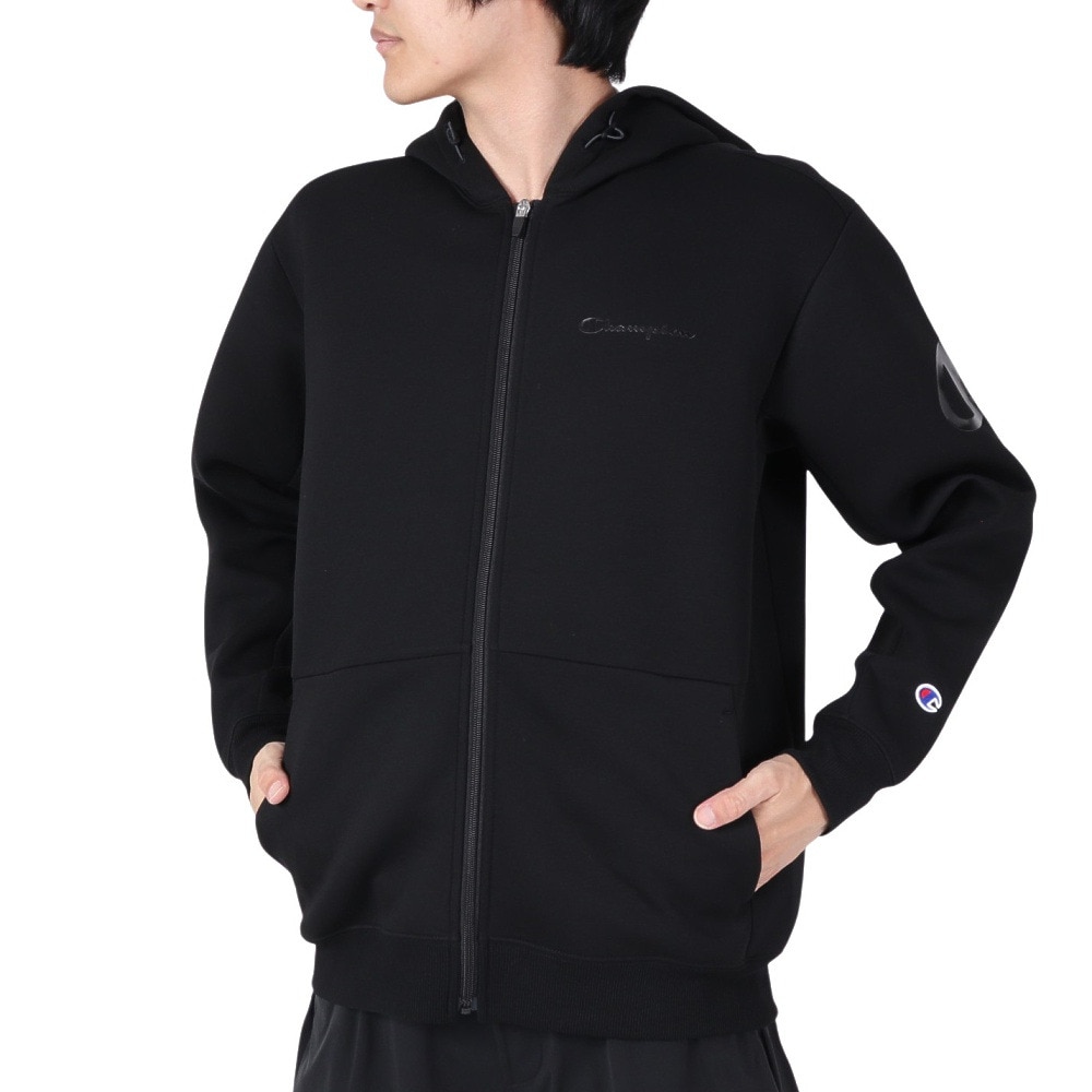 チャンピオン（CHAMPION）（メンズ）テックウィーブ 3LS ジップフーデッド スウェットシャツ C3-YS101 090