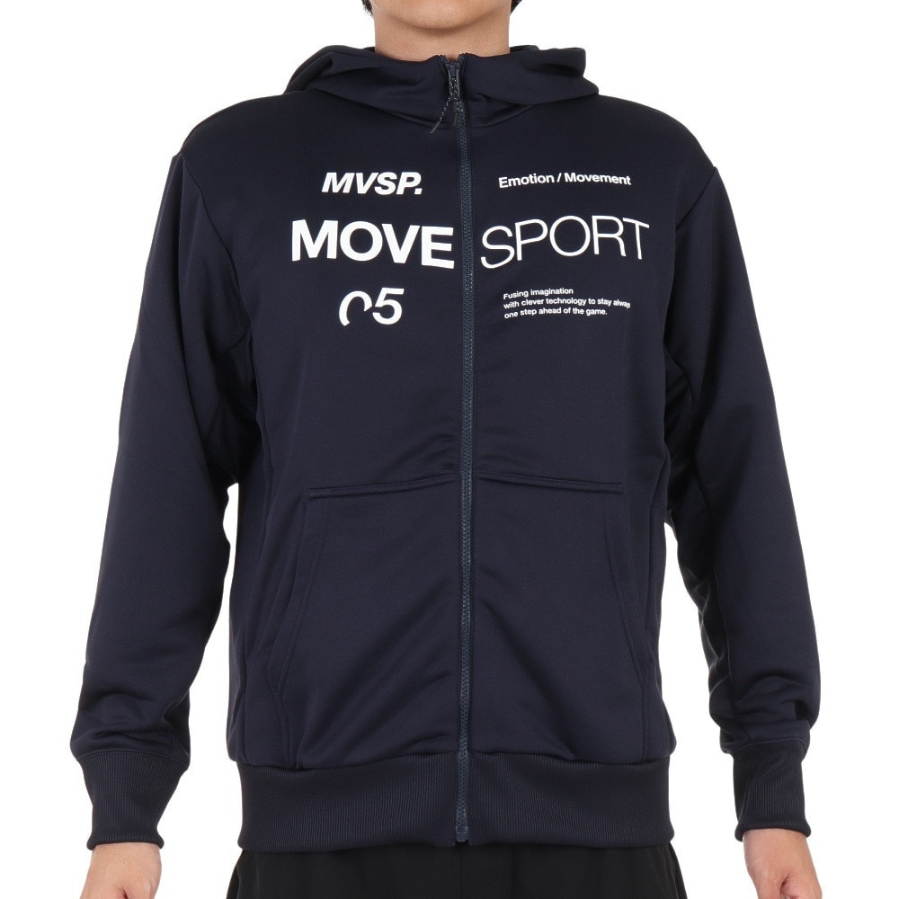 デサント（DESCENTE）（メンズ）ライトスムーススウェット フルジップフーディー DMMWJF20 NV