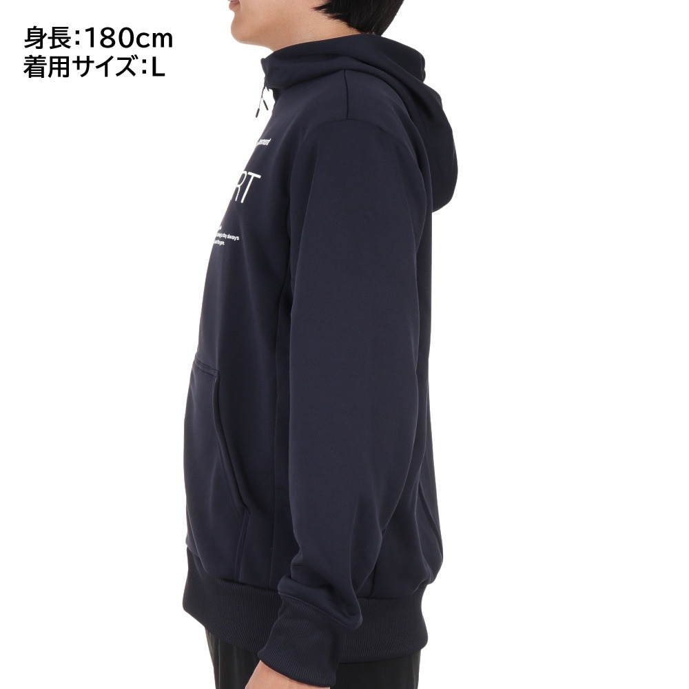 デサント（DESCENTE）（メンズ）ライトスムーススウェット フルジップフーディー DMMWJF20 NV