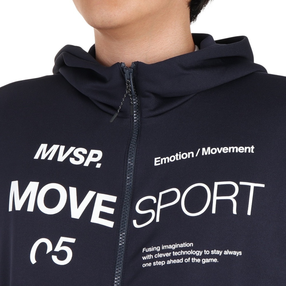 デサント（DESCENTE）（メンズ）ライトスムーススウェット フルジップフーディー DMMWJF20 NV