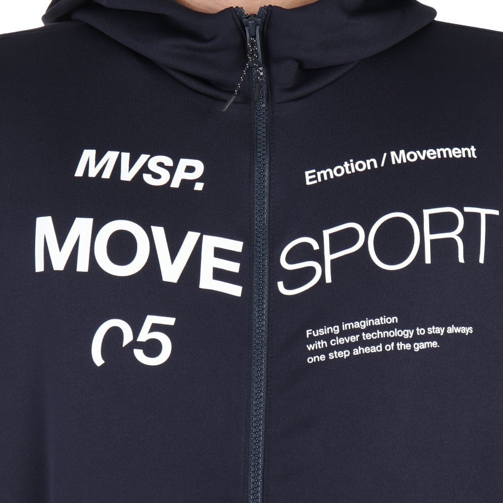 デサント（DESCENTE）（メンズ）ライトスムーススウェット フルジップフーディー DMMWJF20 NV