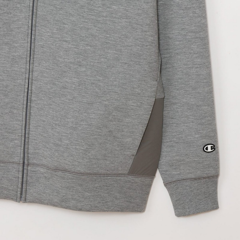 チャンピオン（CHAMPION）（メンズ）テックウィーブ 3LS ジップフーデッドスウェットシャツ C3-CS111 070