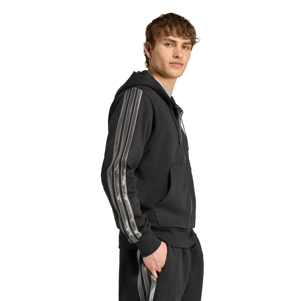 アディダス（adidas）（メンズ）ホリデー スリーストライプス フルジップ パーカー JVI19-JM1695