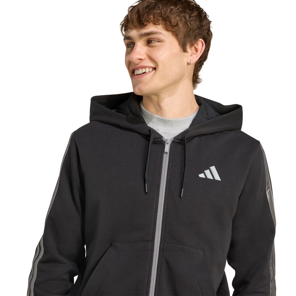 アディダス（adidas）（メンズ）ホリデー スリーストライプス フルジップ パーカー JVI19-JM1695