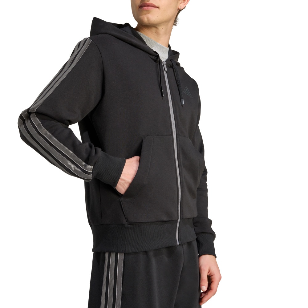 アディダス（adidas）（メンズ）ホリデー スリーストライプス フルジップ パーカー JVI19-JM1695