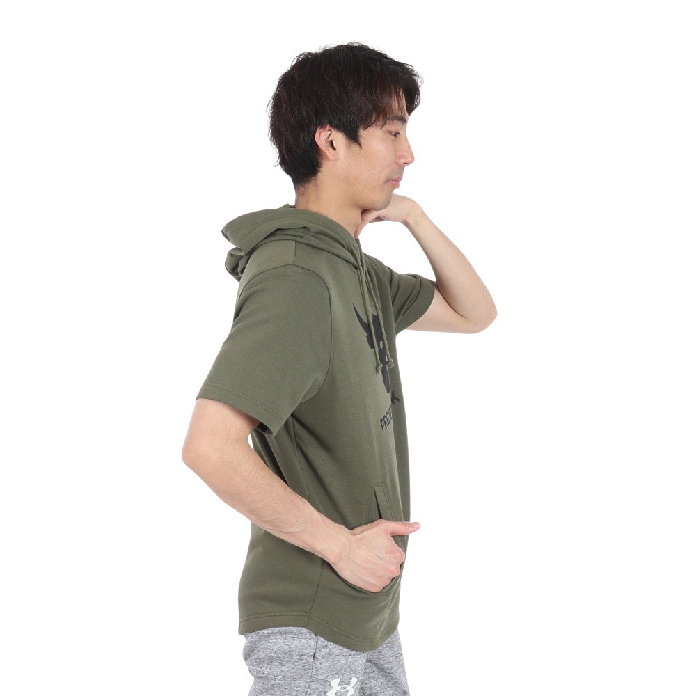 アンダーアーマー（UNDER ARMOUR）（メンズ）半袖パーカー Tシャツ メンズ プロジェクトロック テリー フーディー 1377427 390