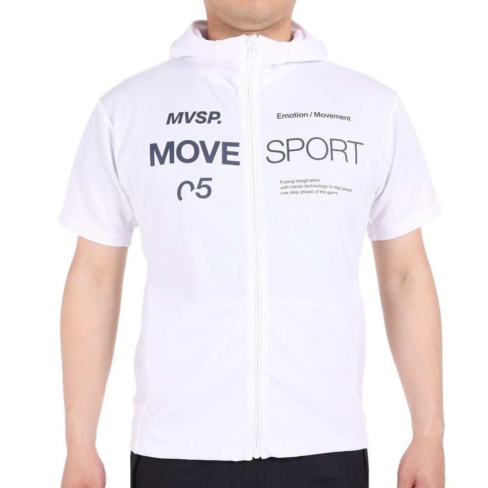 デサント（DESCENTE）（メンズ）半袖パーカー メンズ フルジップフーディー DX-C2439 WH