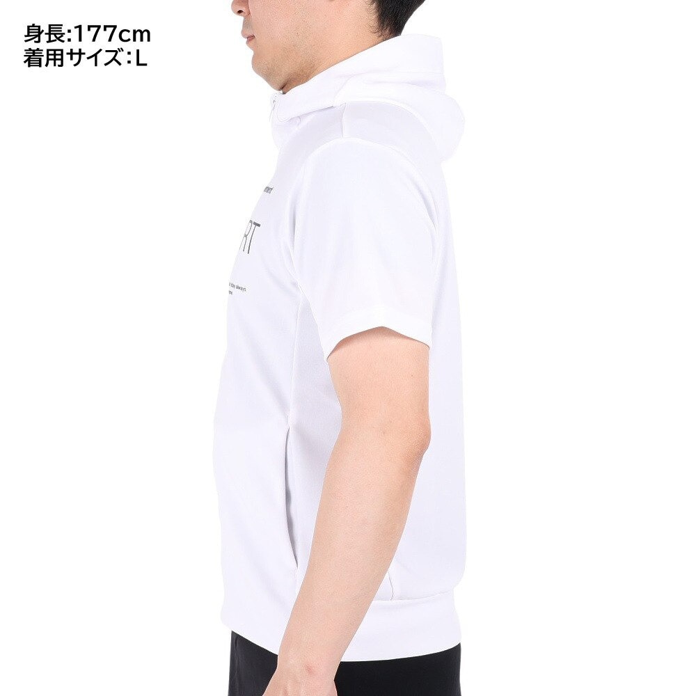 デサント（DESCENTE）（メンズ）半袖パーカー メンズ フルジップフーディー DX-C2439 WH