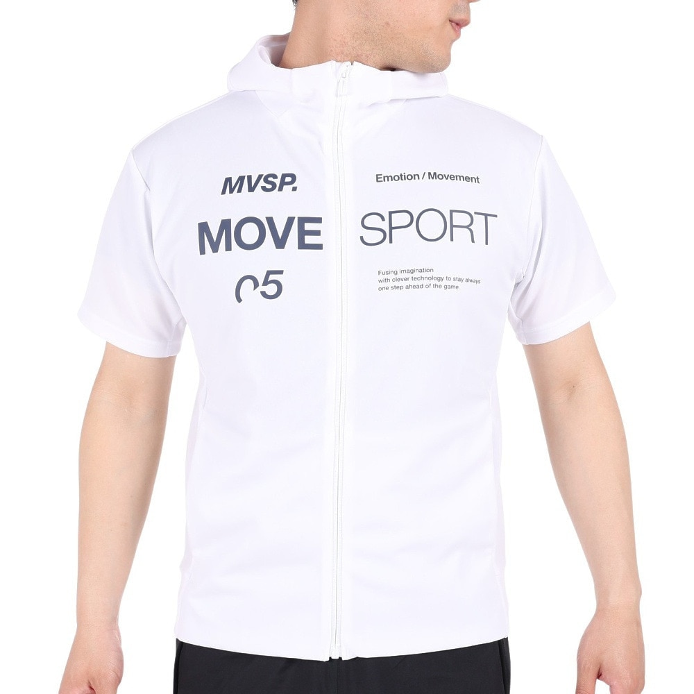 デサント（DESCENTE）（メンズ）半袖パーカー メンズ フルジップフーディー DX-C2439 WH